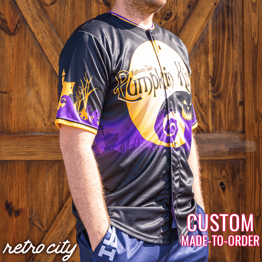 halloween town pumpkin kings custom baseball jersey