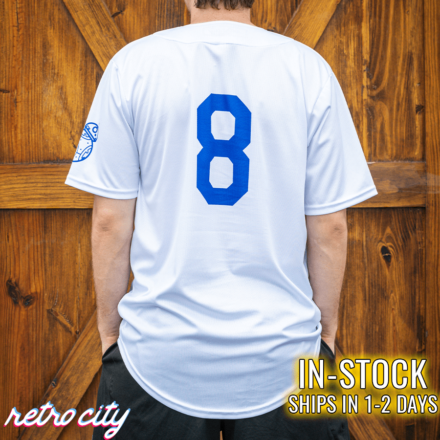droids los angeles full-button baseball jersey (white) *in-stock*
