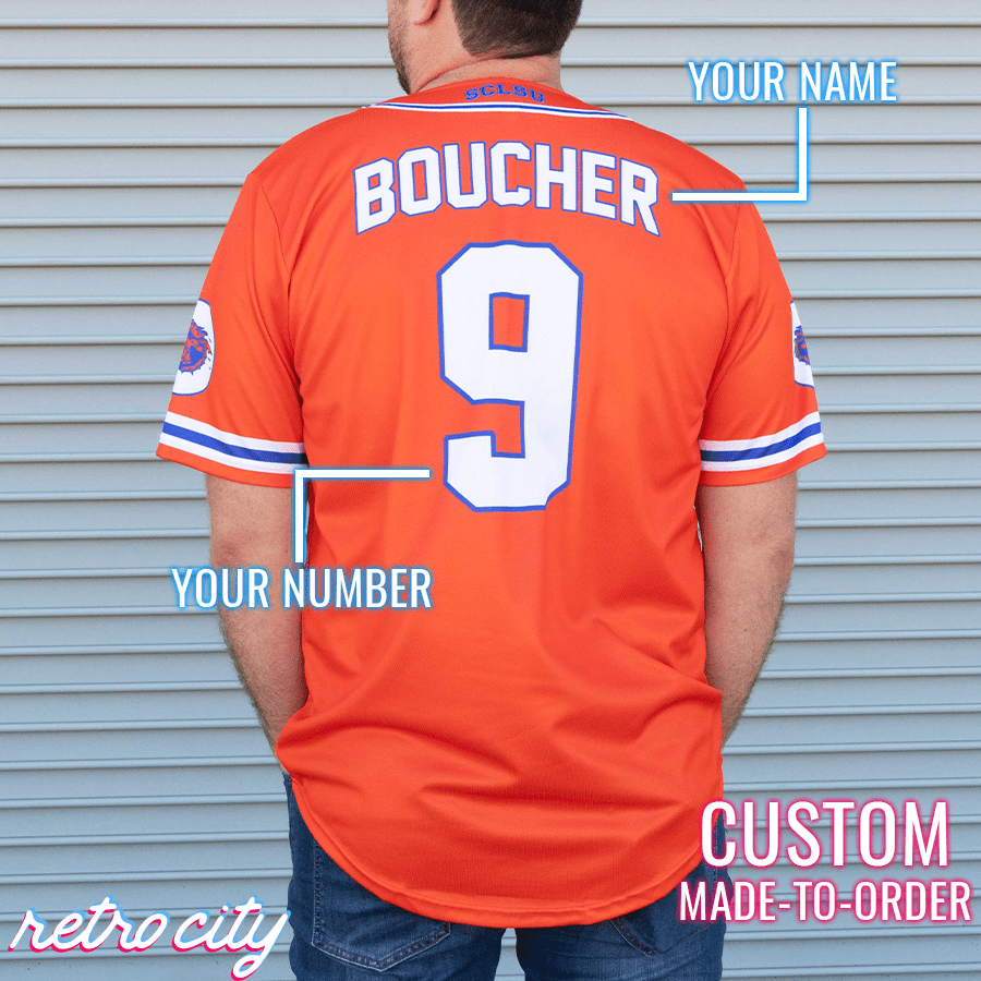 sclsu mud dogs bobby boucher custom baseball jersey
