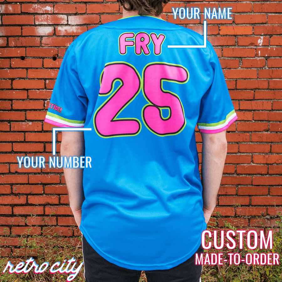 slurm soda futurama philip fry full-button baseball jersey