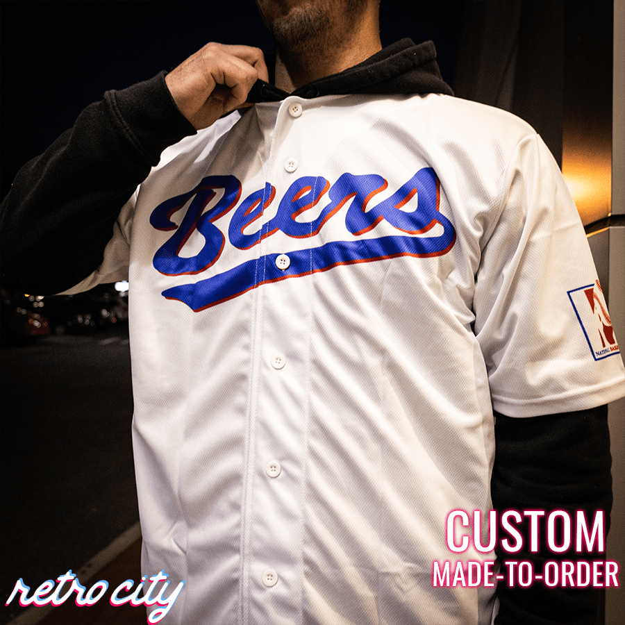 baseketball joe 'airman' cooper beers custom baseball jersey
