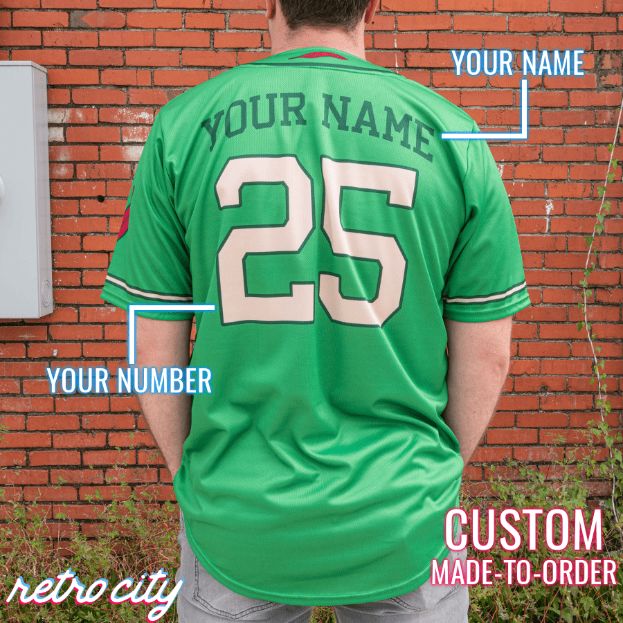 Lost Boys Peter Pan Neverland Island Full-Button Baseball Jersey (Green)