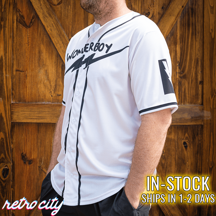 wonderboy 'the natural' new york knights baseball jersey *in-stock*