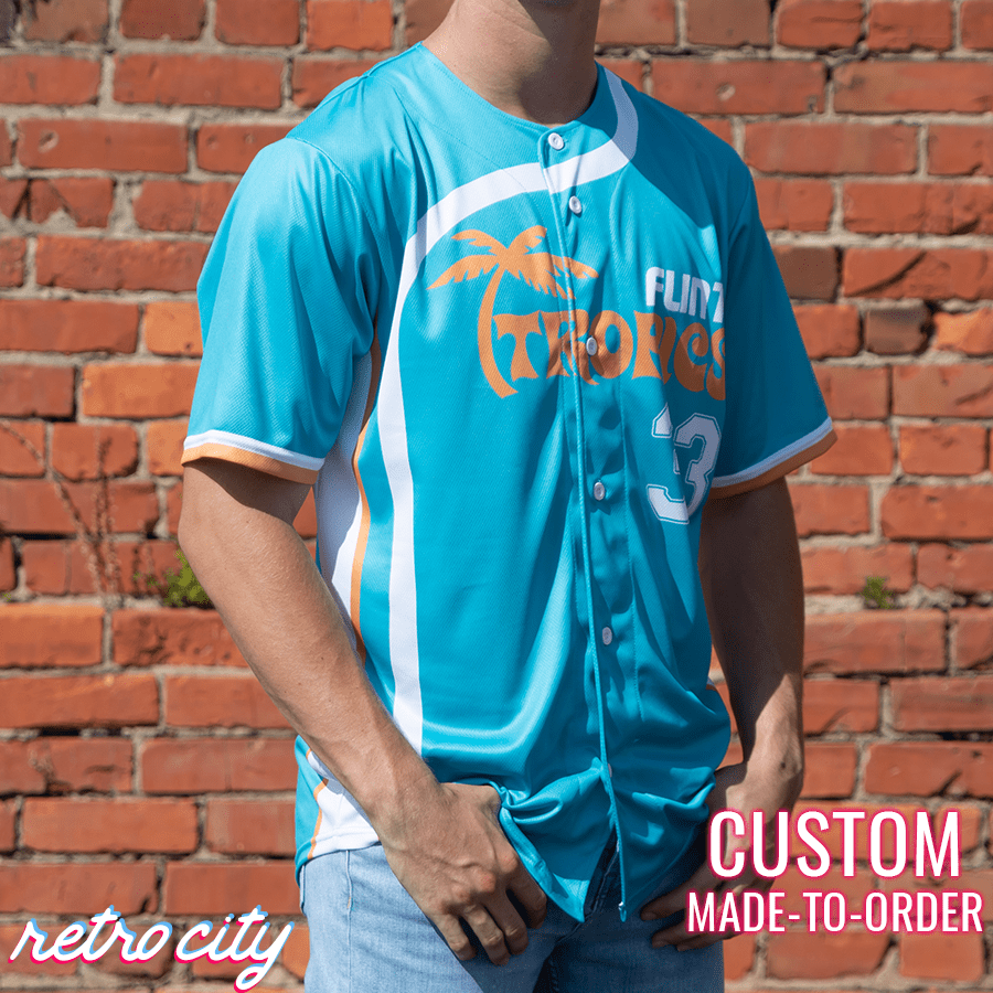 flint tropics semi-pro jackie moon custom baseball jersey