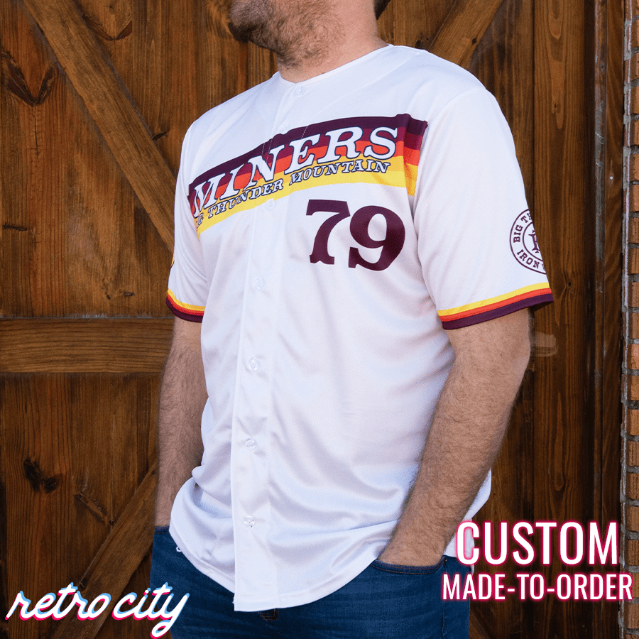 big thunder mountain railroad miners retro baseball jersey (cream)