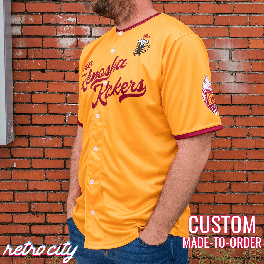 kenosha kickers home alone gus polinski full-button baseball jersey