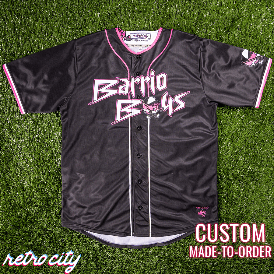 barrio boys retro league custom baseball jersey (away)