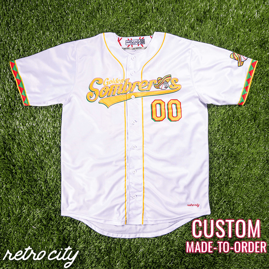 golden sombreros retro league custom baseball jersey (home)