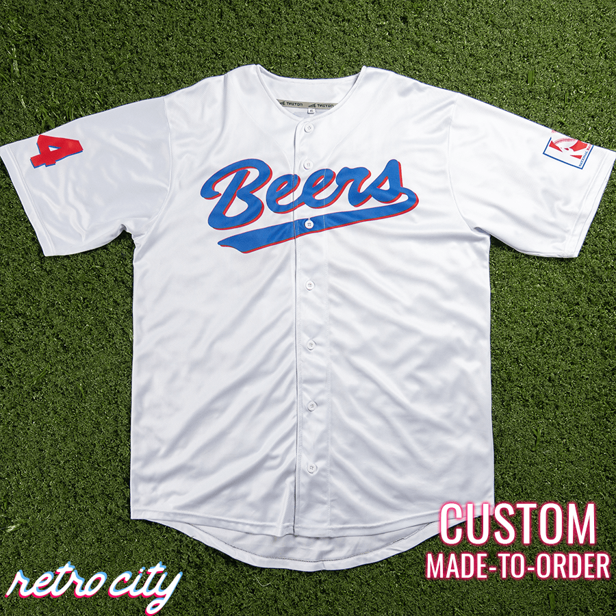 baseketball joe 'airman' cooper beers custom baseball jersey