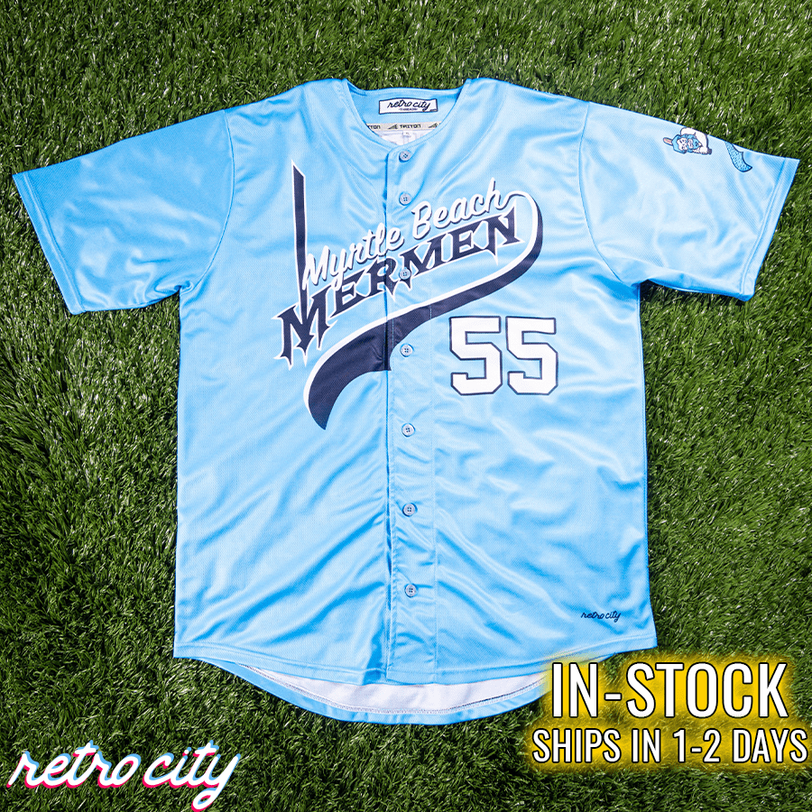 myrtle beach mermen kenny powers baseball jersey *in-stock*
