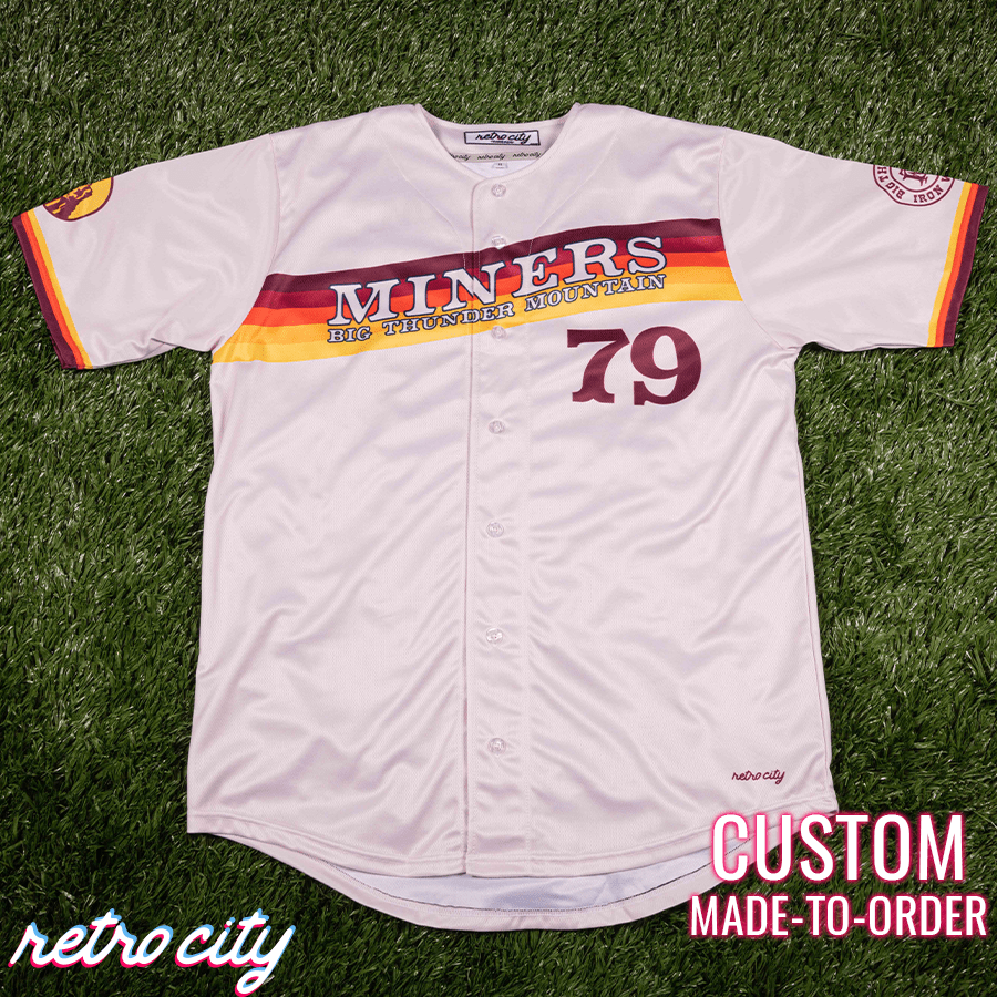 big thunder mountain railroad miners retro baseball jersey (cream)