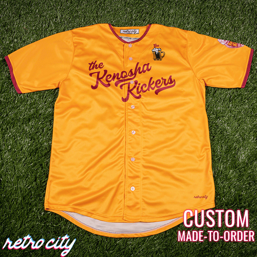 kenosha kickers home alone gus polinski full-button baseball jersey