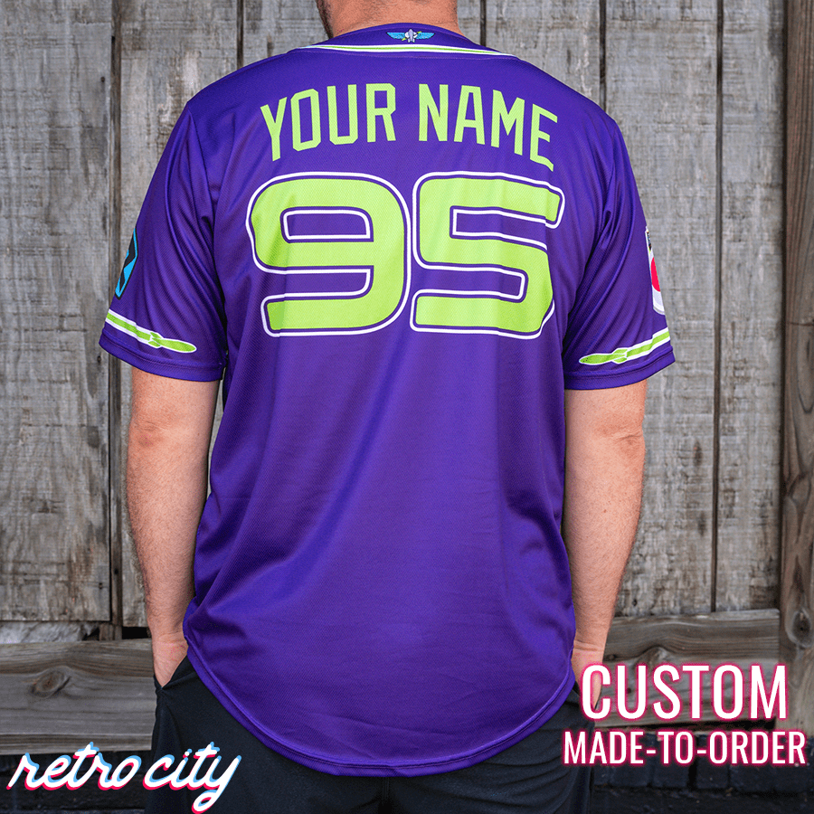 space rangers full-button baseball fan jersey (purple)