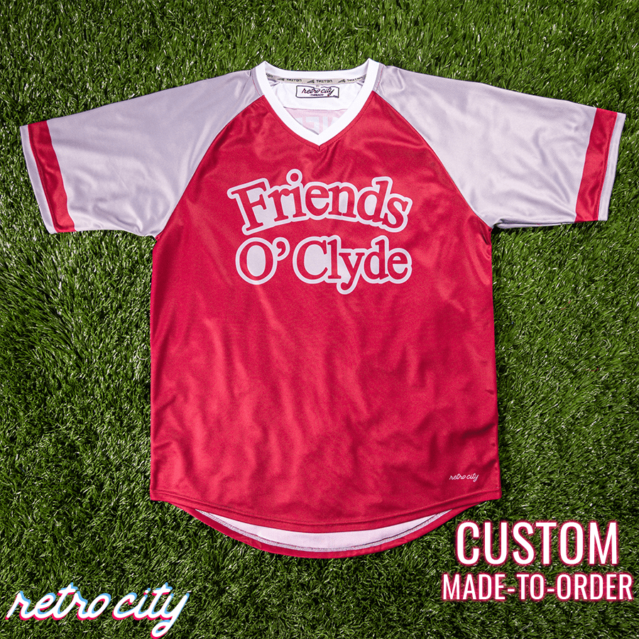 seinfeld improv 'friends o' clyde' v-neck baseball fan jersey