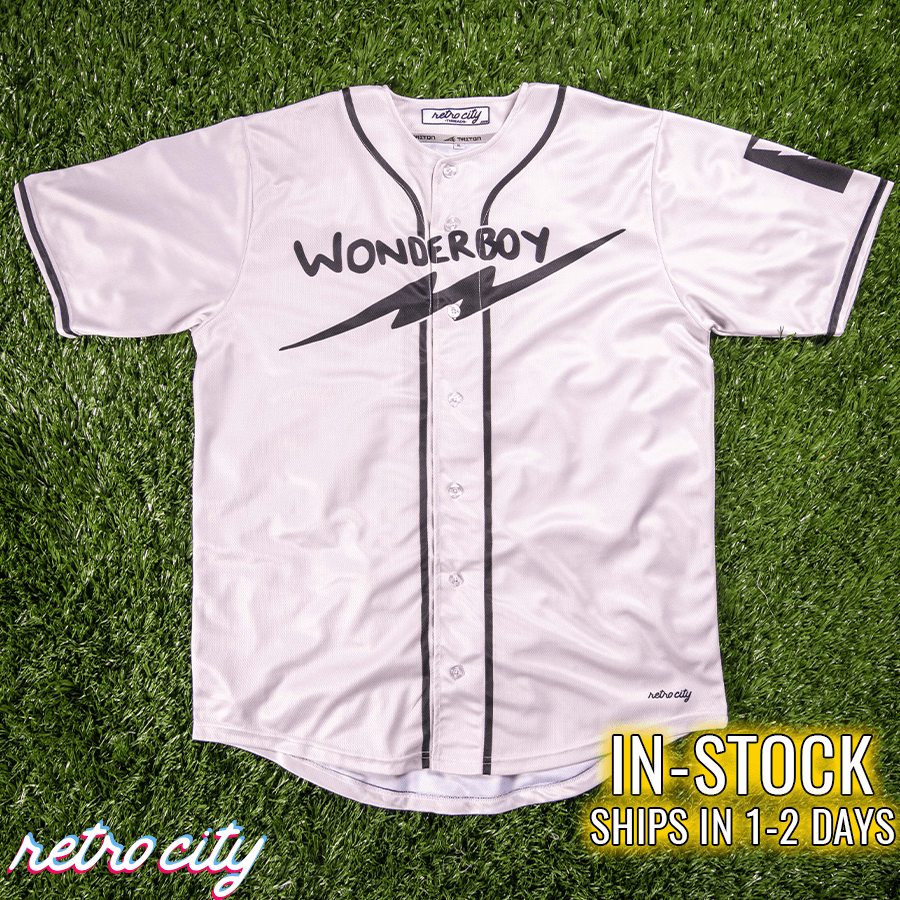 wonderboy 'the natural' new york knights baseball jersey *in-stock*