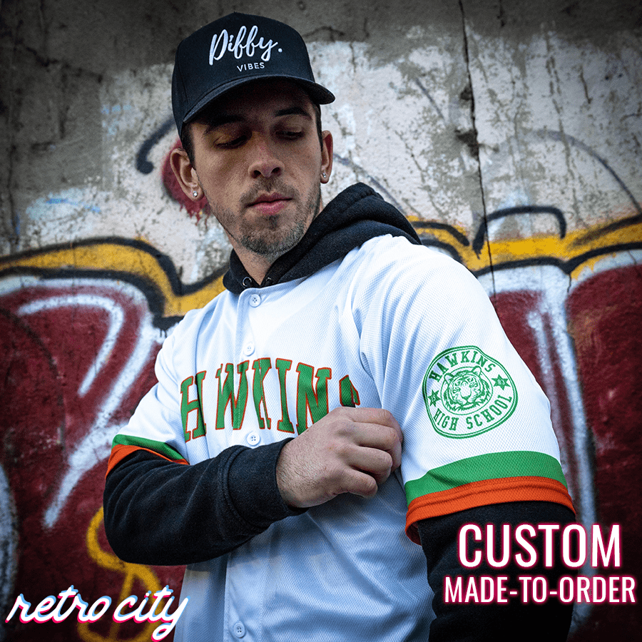 hawkins high full-button custom baseball jersey