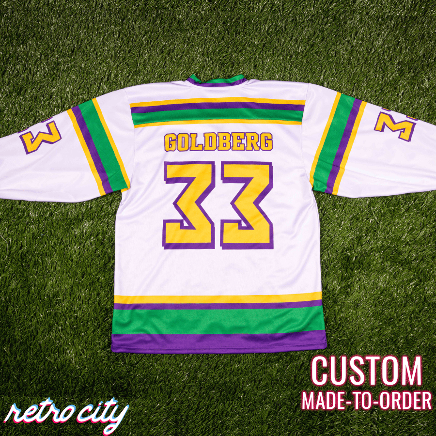 the mighty ducks 'goldberg' custom hockey jersey, custom mighty ducks jersey, mighty ducks hockey jersey