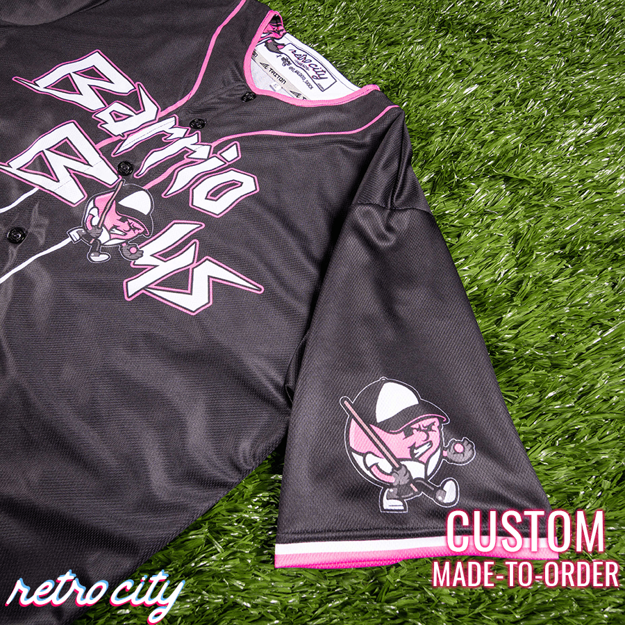 barrio boys retro league custom baseball jersey (away)