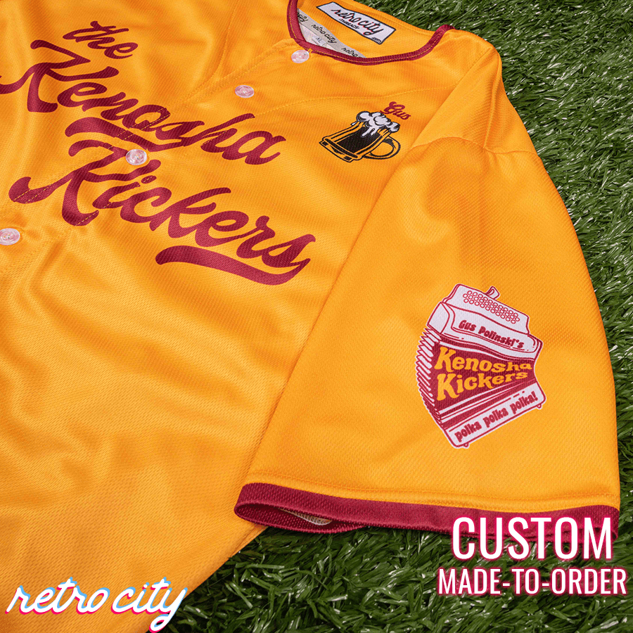 kenosha kickers home alone gus polinski full-button baseball jersey