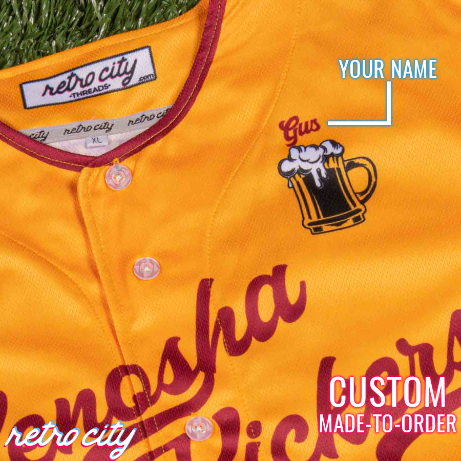 kenosha kickers home alone gus polinski full-button baseball jersey