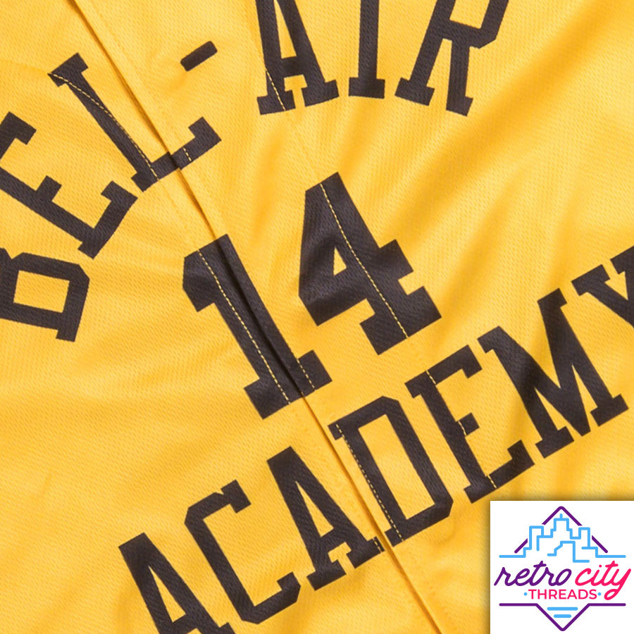 bel-air academy will smith fresh prince custom baseball jersey (gold)