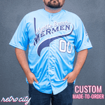 myrtle beach mermen kenny powers full-button baseball jersey