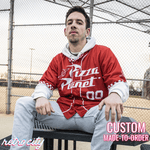 pizza planet toy story full-button baseball jersey (red)