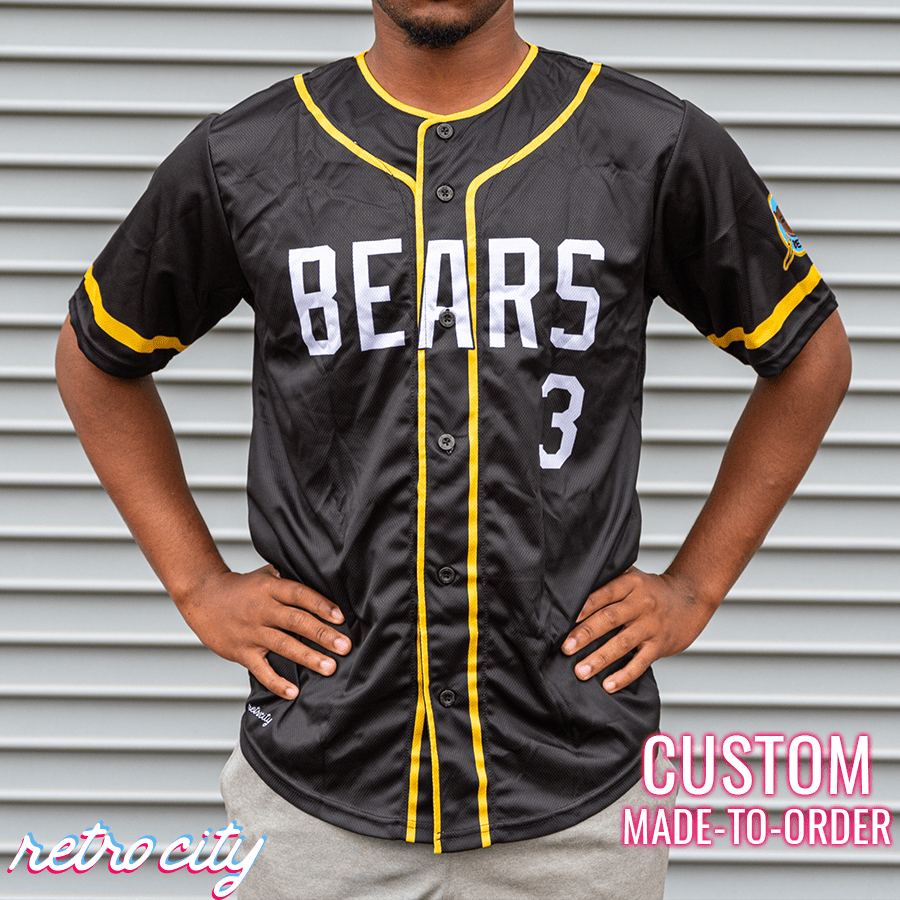 bad news bears custom baseball jersey black