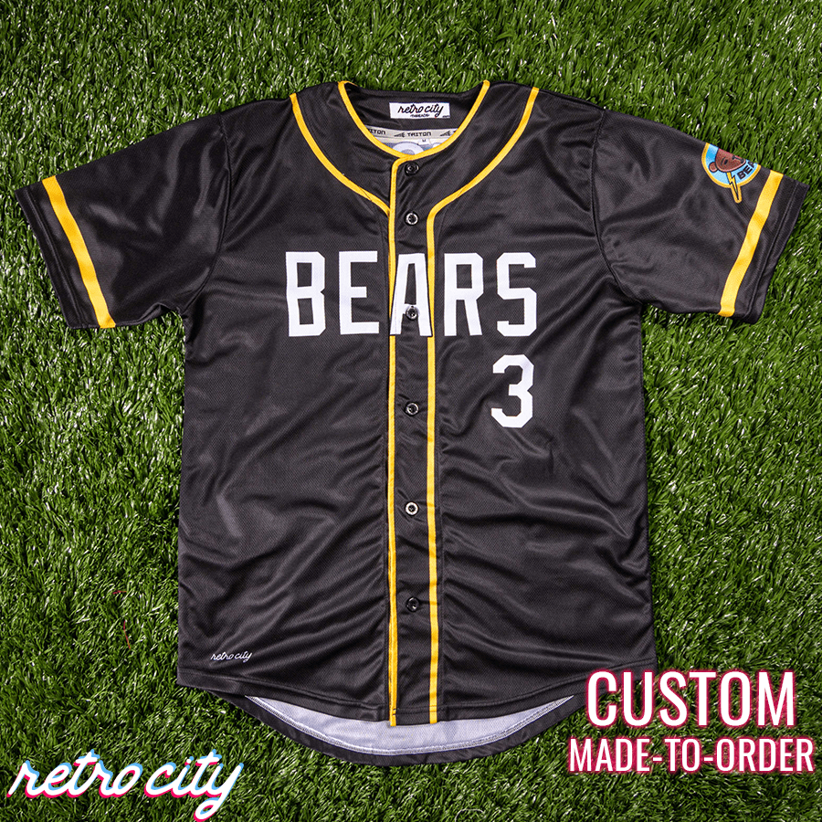 bad news bears black custom baseball jersey