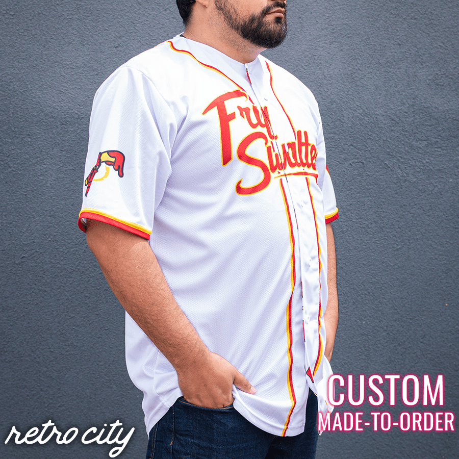 fry swatters retro league custom baseball jersey (home)