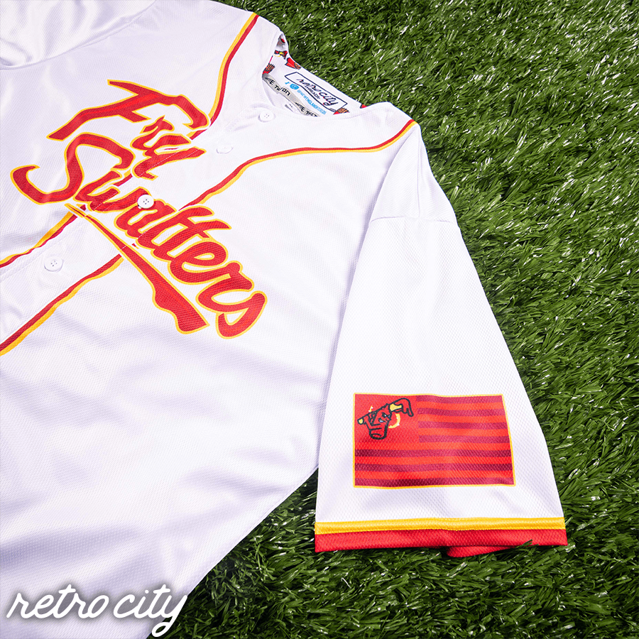 fry swatters retro league custom baseball jersey (home)