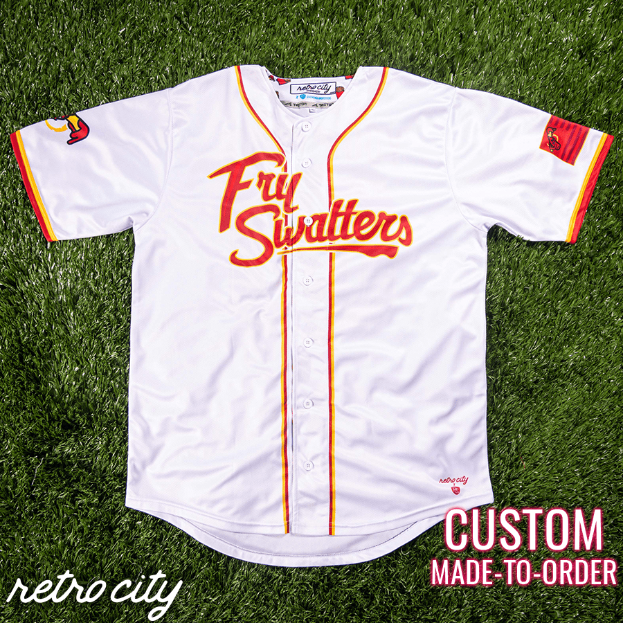 fry swatters retro league custom baseball jersey (home)