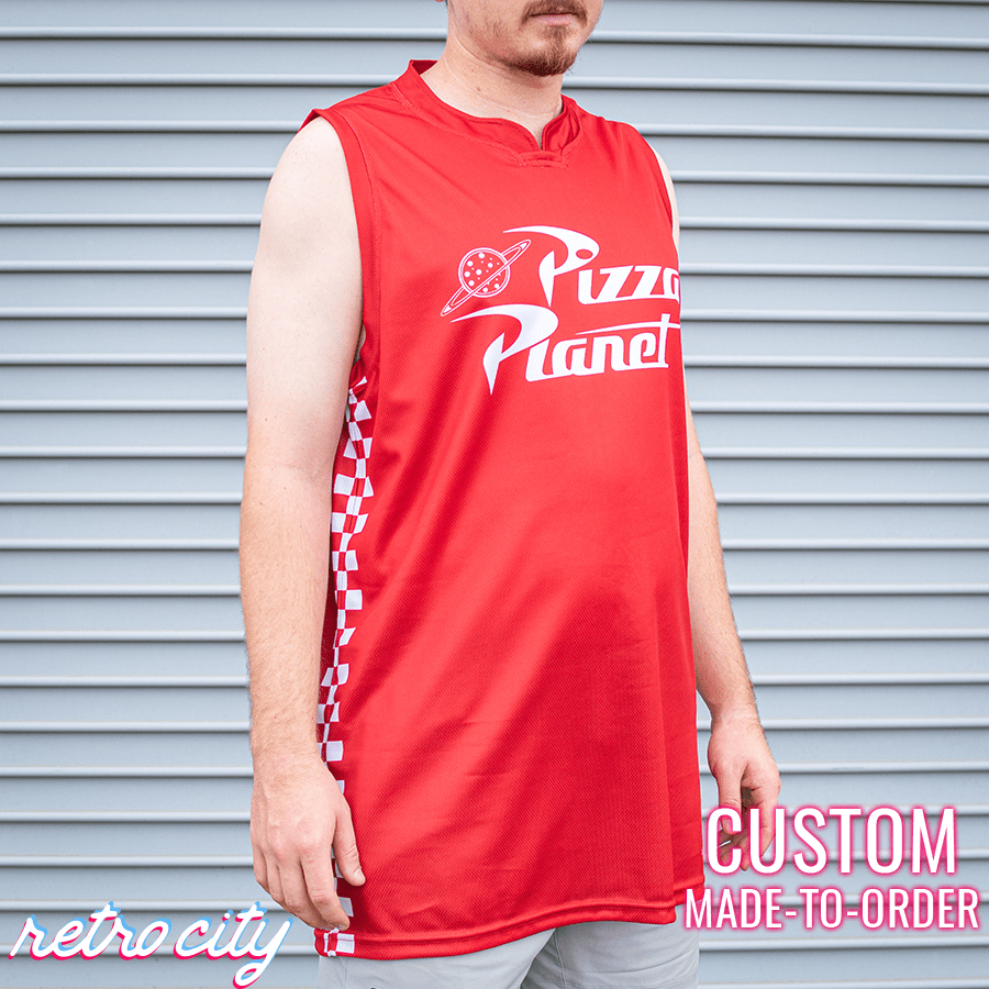 pizza planet basketball fan jersey (red)