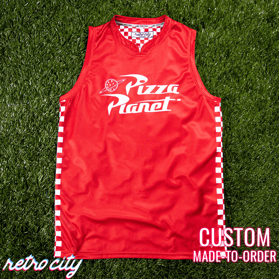 pizza planet basketball fan jersey (red)