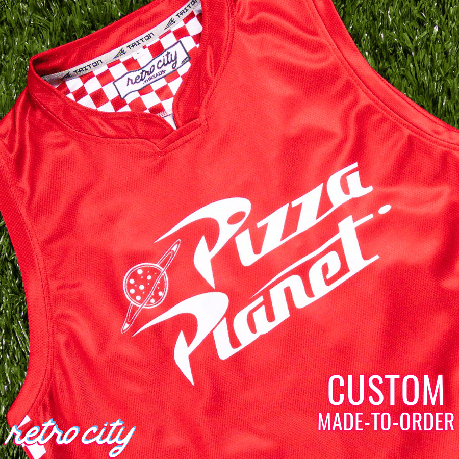 pizza planet basketball fan jersey (red)