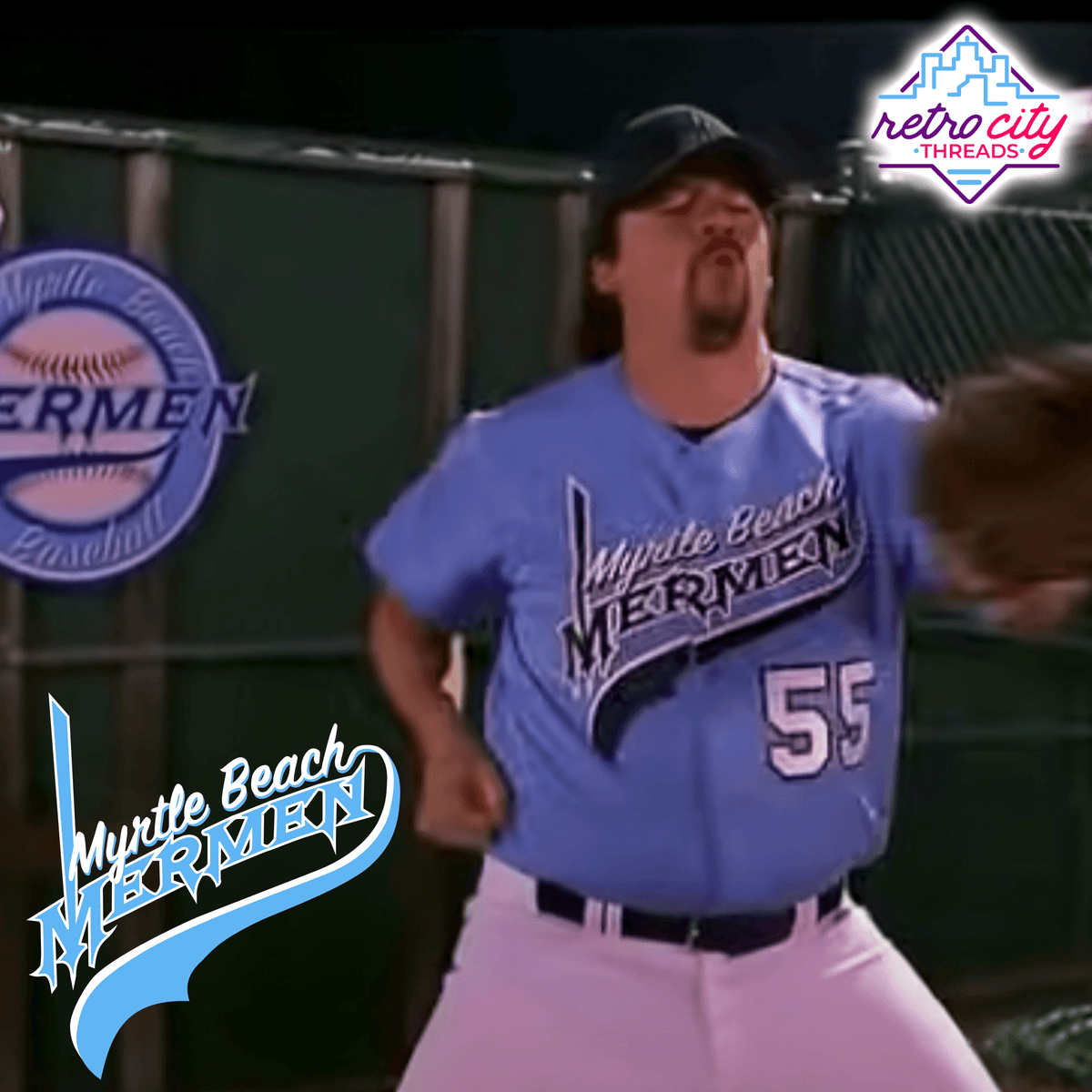 myrtle beach mermen kenny powers baseball jersey *in-stock*