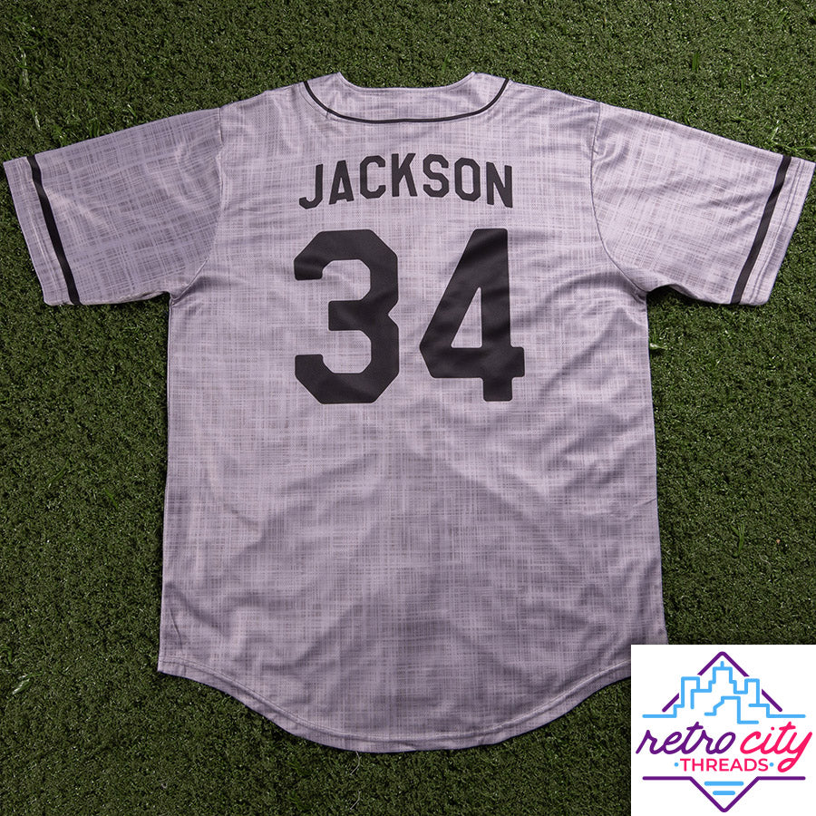 super tecmo bowl runman custom baseball jersey (gray)