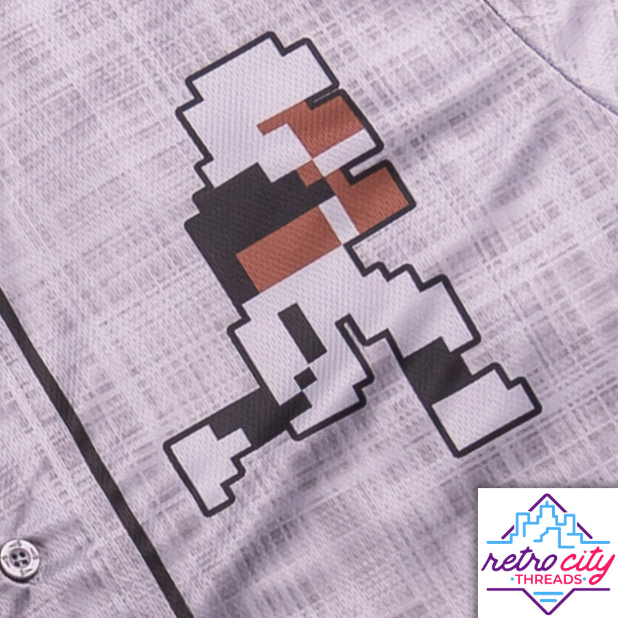 super tecmo bowl runman custom baseball jersey (gray)