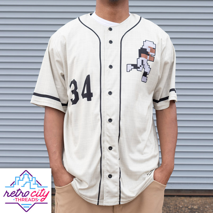 super tecmo bowl runman custom baseball jersey (cream)