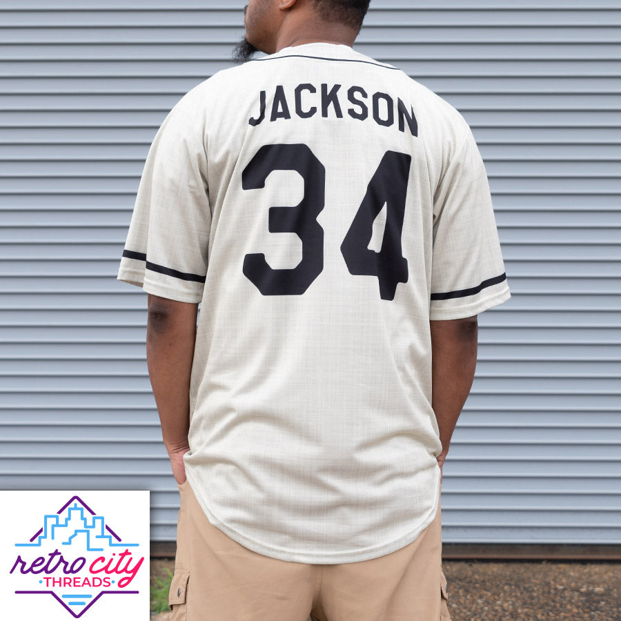 super tecmo bowl runman custom baseball jersey (cream)