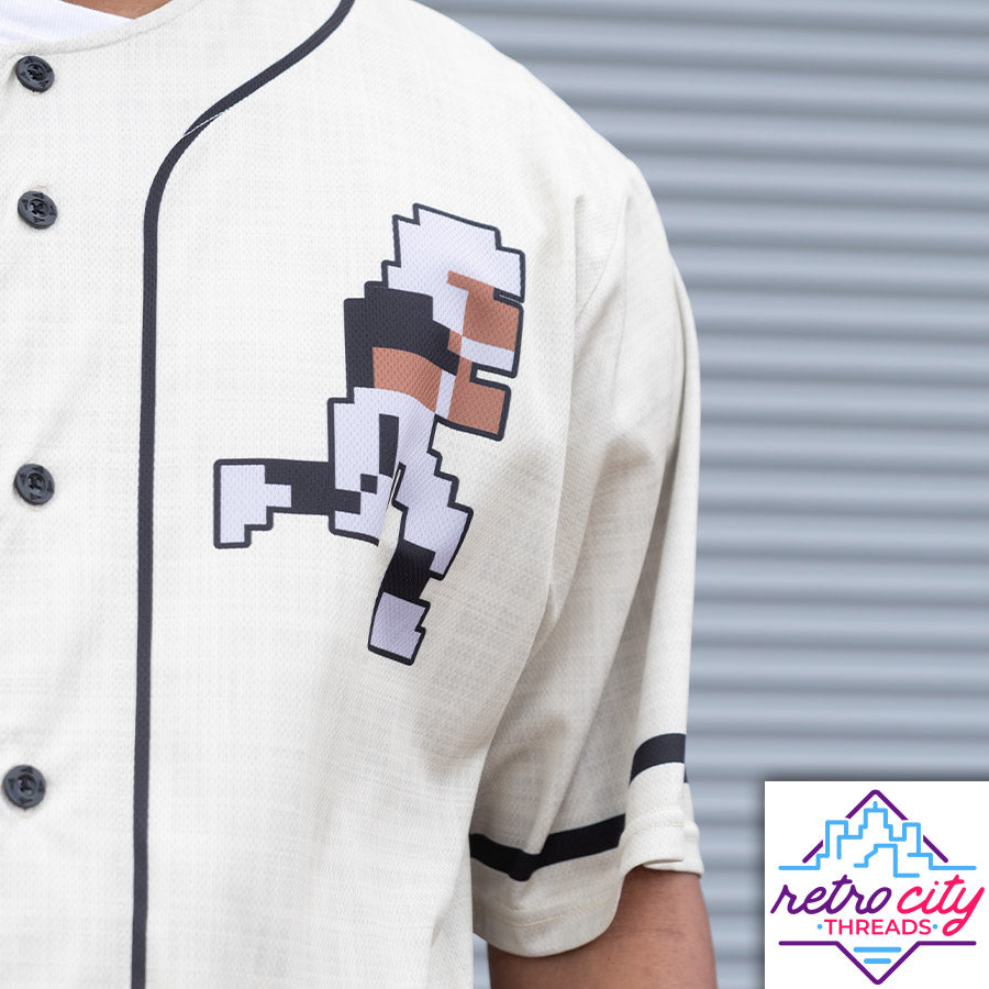 super tecmo bowl runman custom baseball jersey (cream)