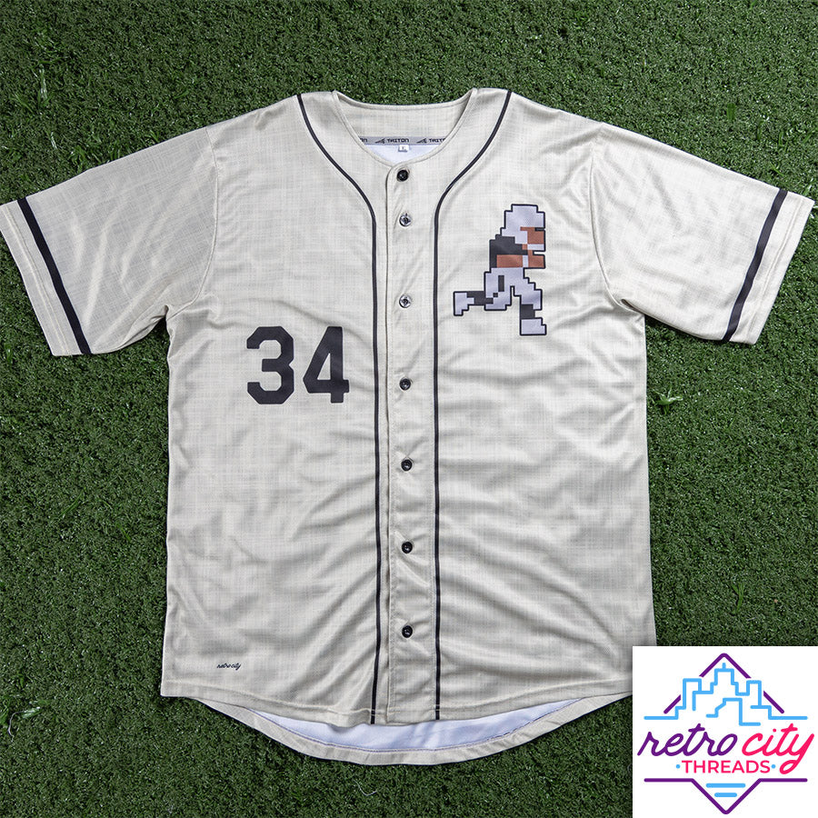 super tecmo bowl runman custom baseball jersey (cream)