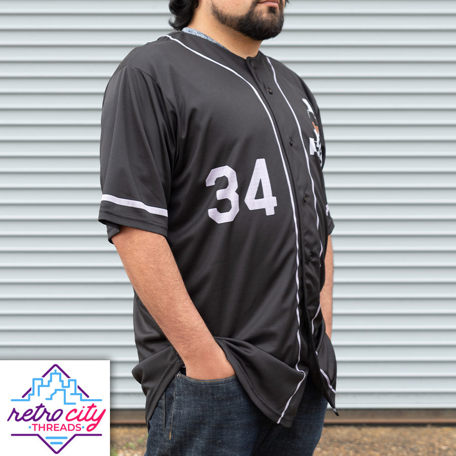 super tecmo bowl runman custom baseball jersey (black)