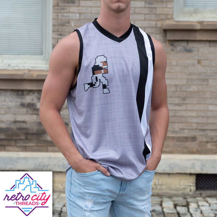 super tecmo bowl runman custom basketball jersey (gray)