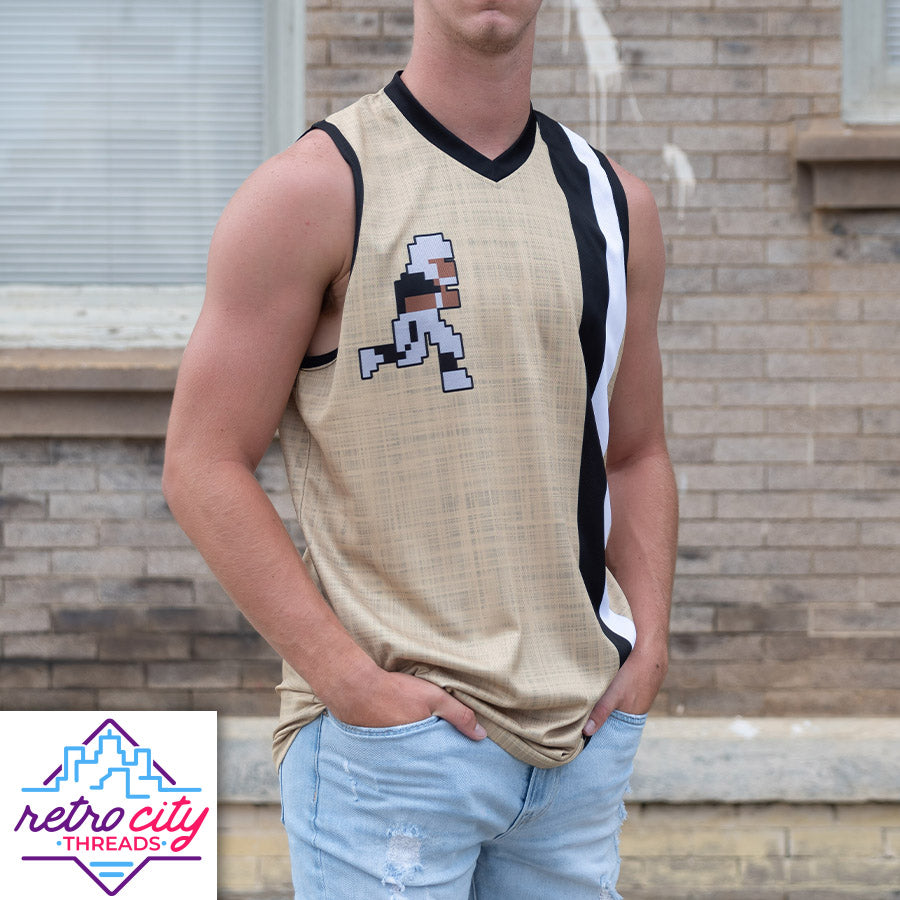 super tecmo bowl runman custom basketball jersey (vegas gold)