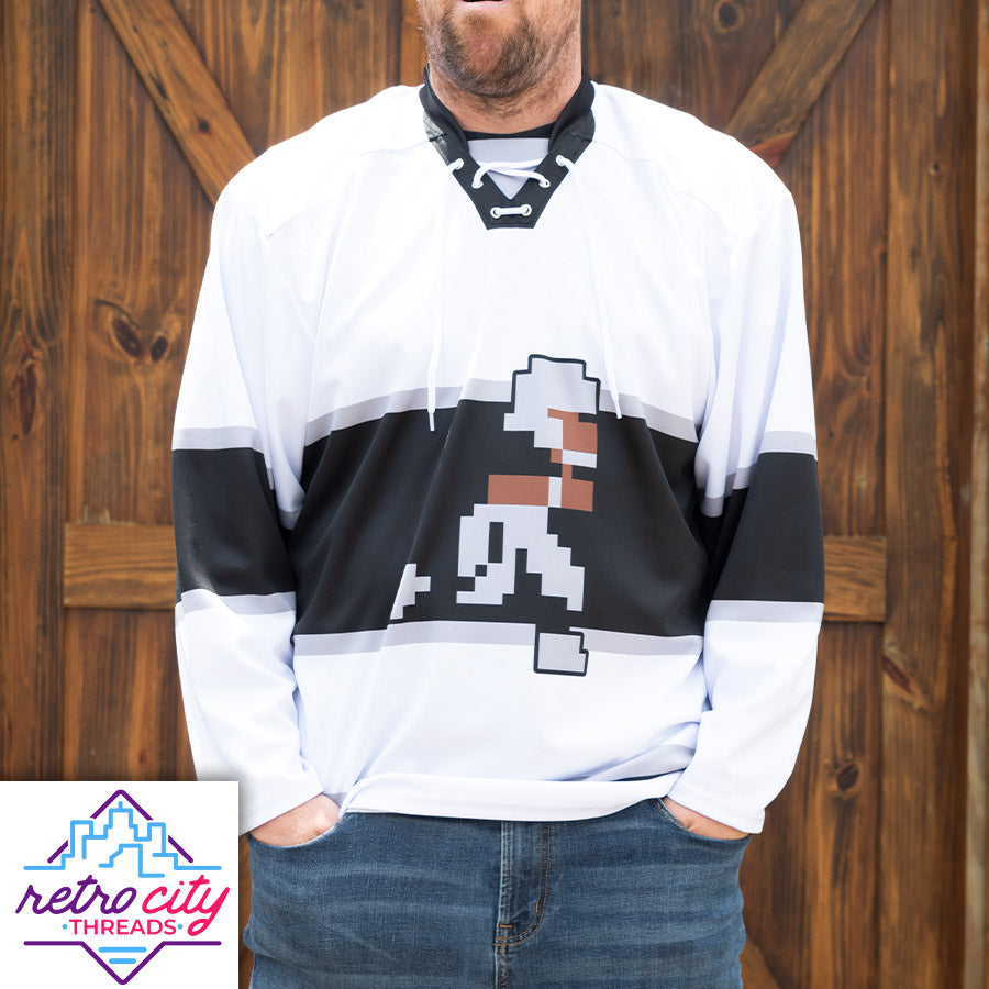 Super Tecmo Bowl Runman Custom Lace-Up Hockey Jersey Adult Medium