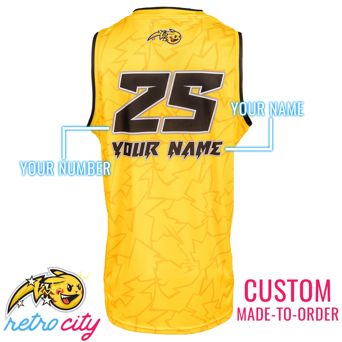 Shock Pikachu Pokémon Basketball Jersey *CUSTOM*