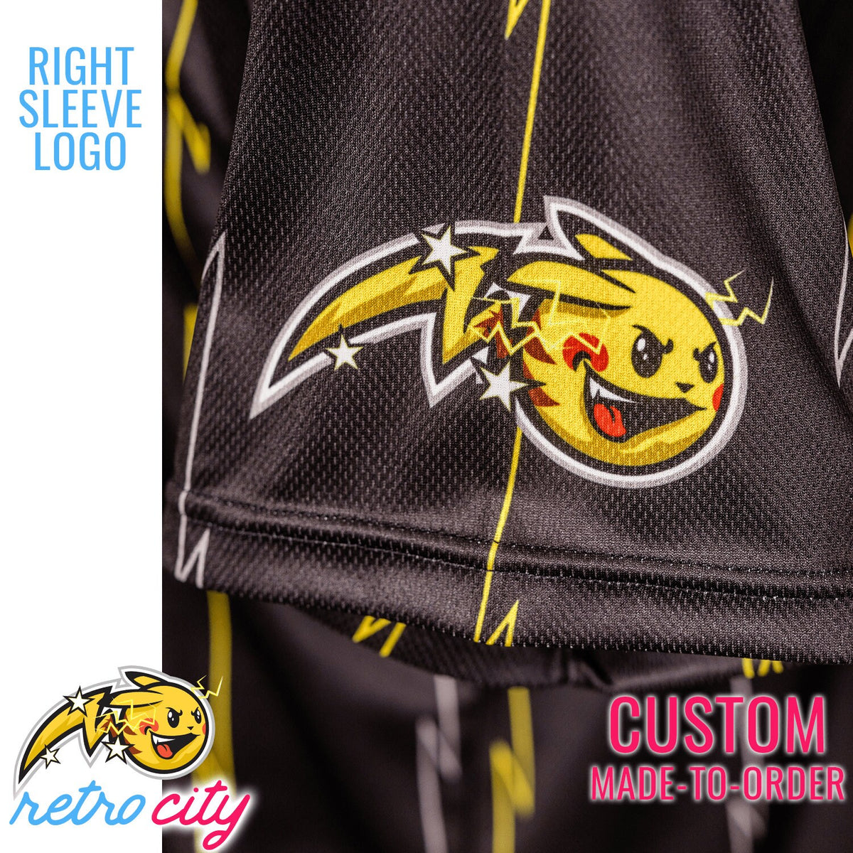 Shock Pikachu Pokémon Full-Button Baseball Jersey *CUSTOM*