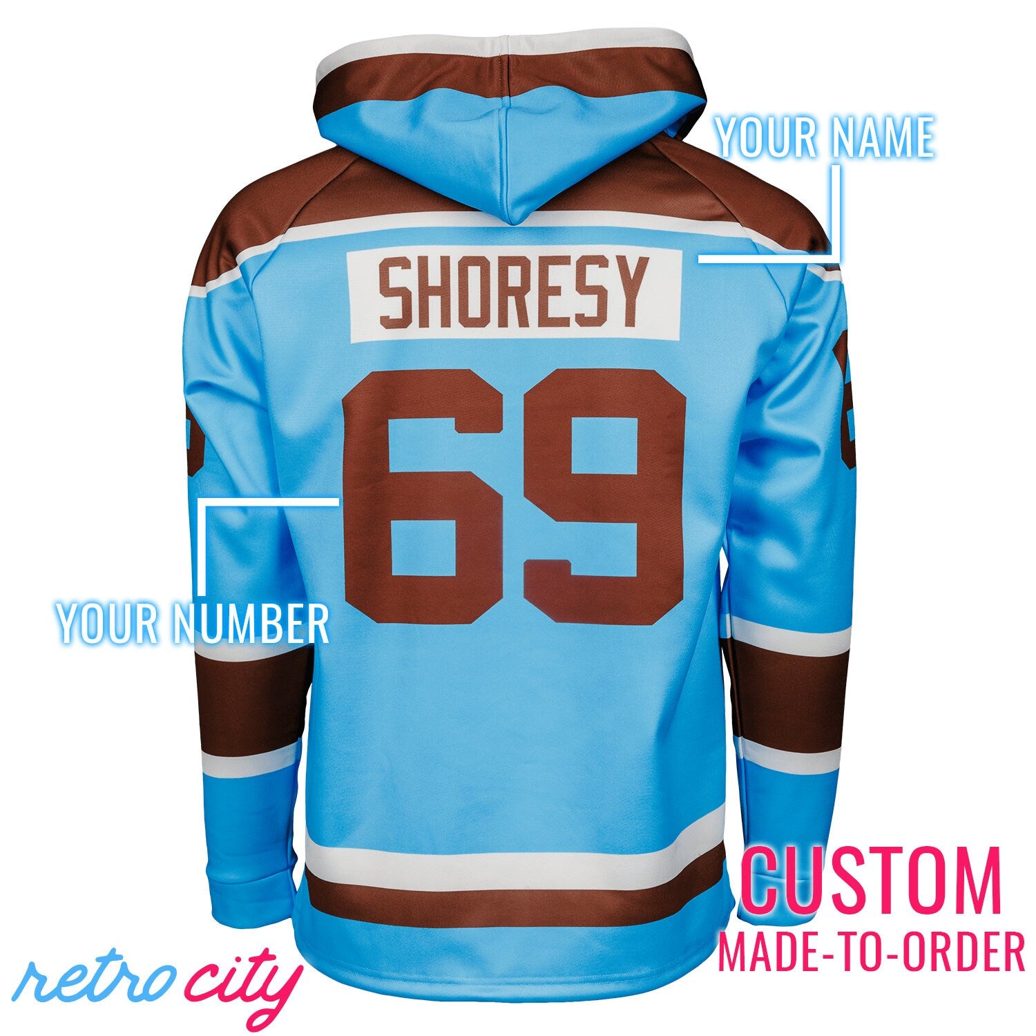 Sudbury Bulldogs Shoresy Letterkenny Lace-Up Hockey Hoodie *CUSTOM*