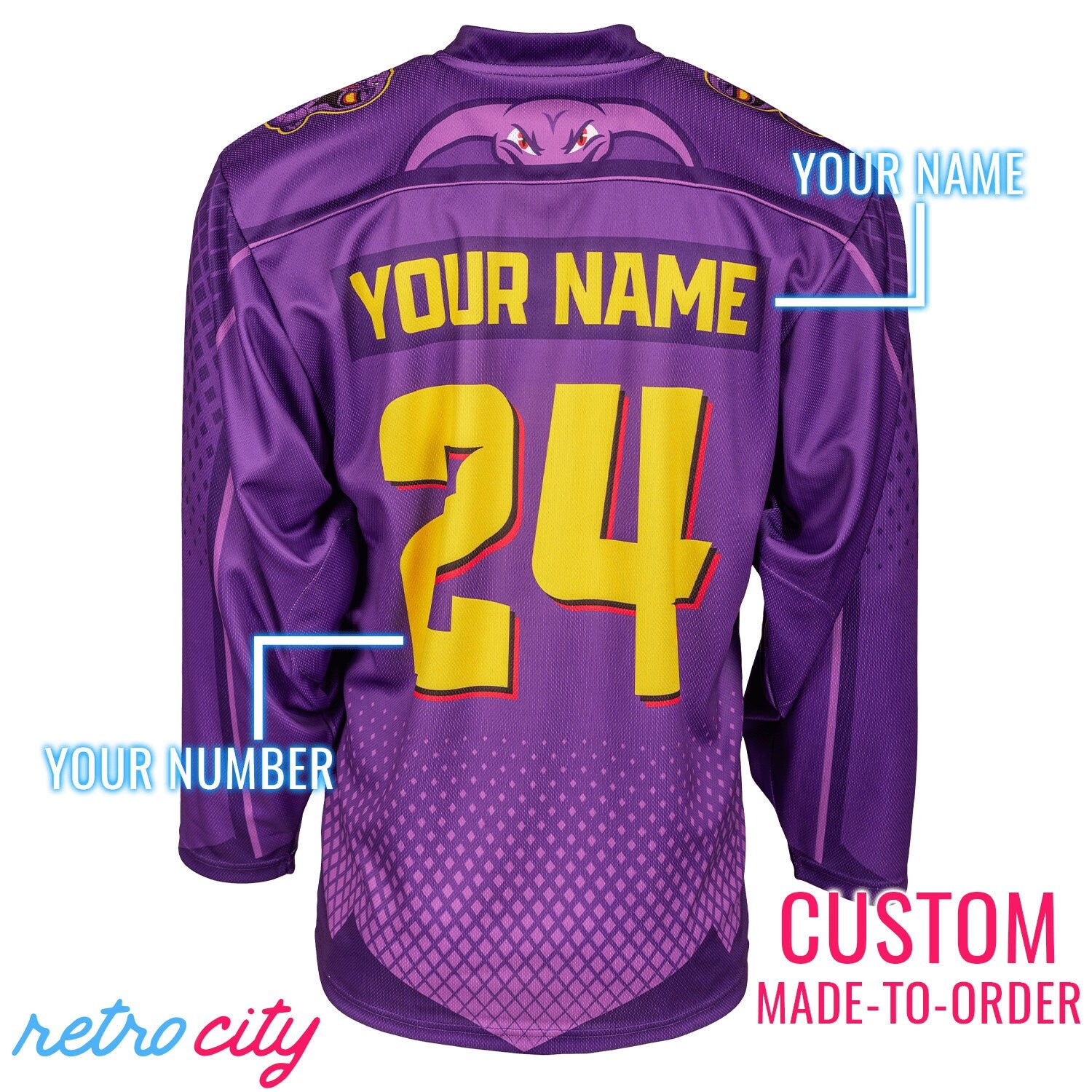 Arbok Kai Pokemon Lace-Up Hockey Jersey Sweater *CUSTOM*